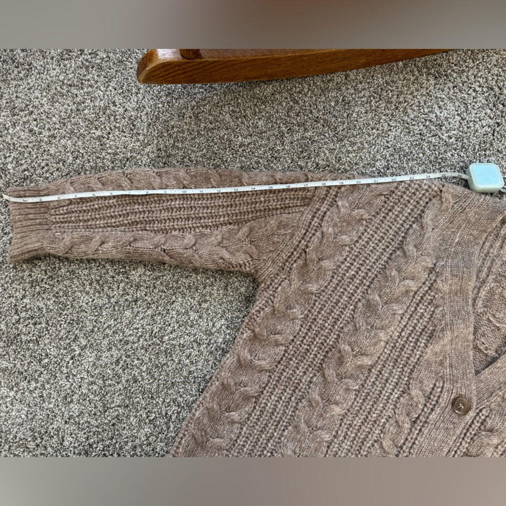 Jenni Kayne Taupe Cable Knit Cardigan - Picture 6 of 6